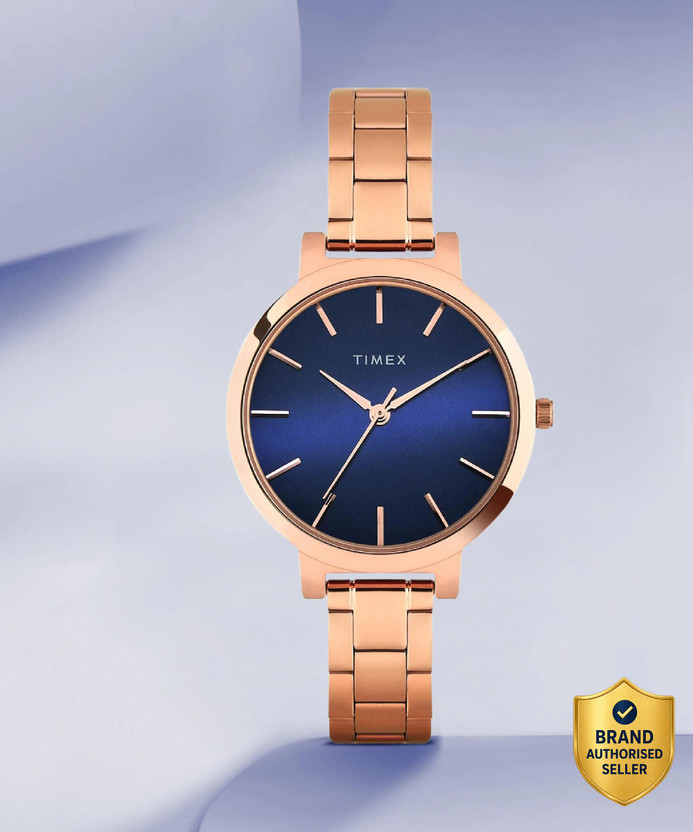 TIMEX Round 35mm Blue Dial Analog Watch - For Women TWEL155SMU03 - Image 6