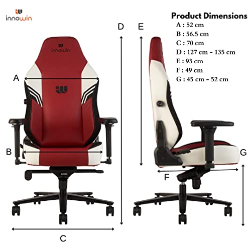 INNOWIN Spartan Gaming Chair (Black & Red)| 3 Years Warranty - Image 3