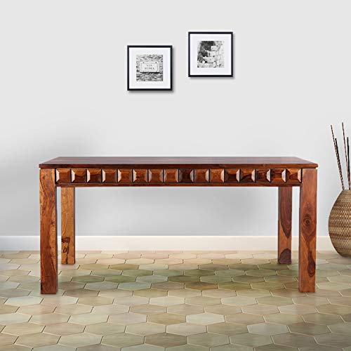 HomeTown Solid Wood Six Seater Dining Table (Honey)
