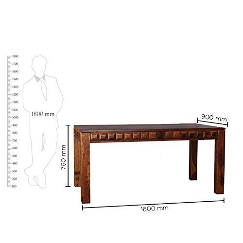 HomeTown Solid Wood Six Seater Dining Table (Honey) - Image 3