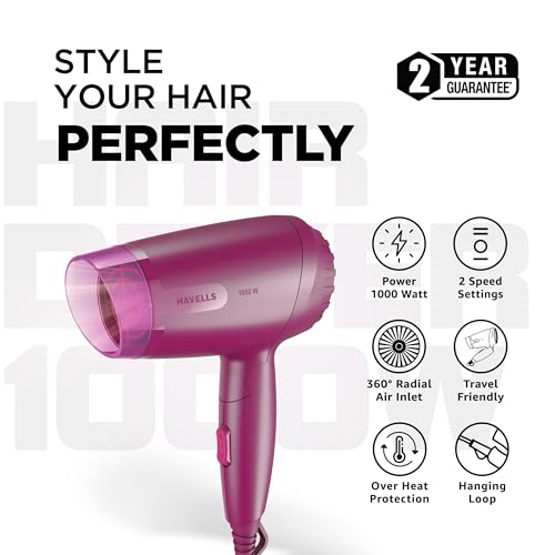 Havells 1000W Foldable Hair Dryer|Blow