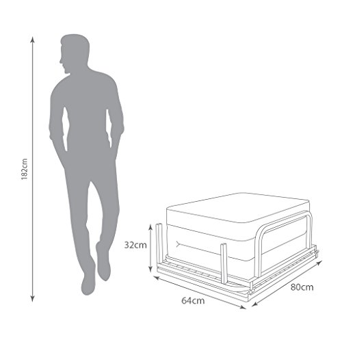 Livean Folding Bed Pouf Cum Bed with 3.5" Mattress (Grey) - Image 4