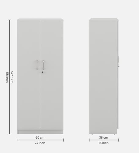 Zen 2-Door Wardrobe | Frosty
