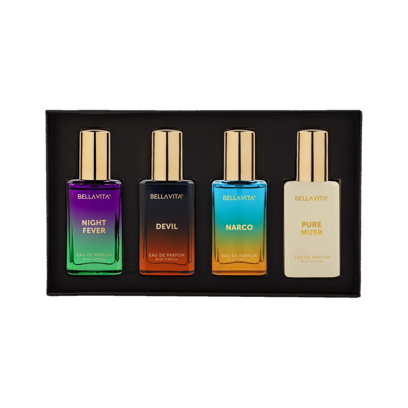 BELLAVITA Unisex Scents Gift Set|4x20ml|Long Lasting Perfume|Wood...more