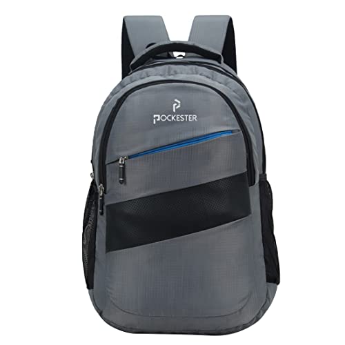 35L Water Resistant Large Laptop/Office/College/School/Travel Casual Design Unisex Backpack (Fits up 15.6 inch laptop) (Grey)