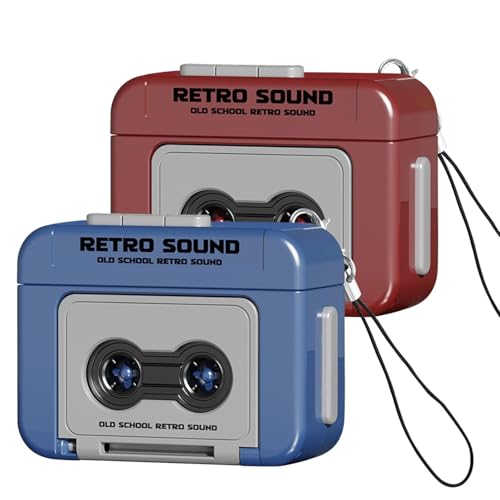 Retro Tape Recorder Keychain Set
