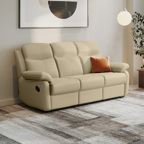 Interio by Godrej Alpine Manual 3-Seater Synthetic Leather Recliner Sofa