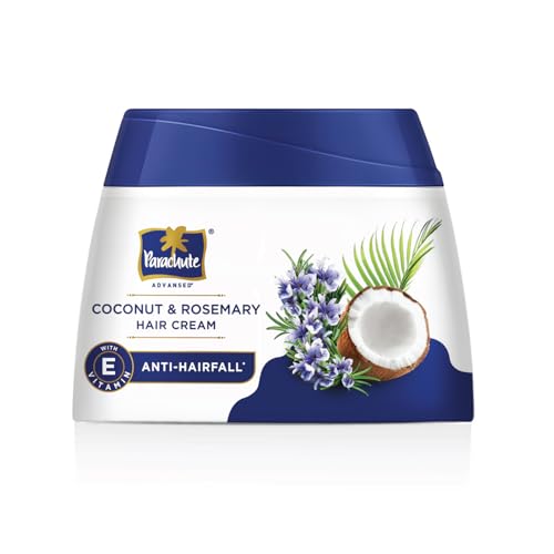 Parachute Advanced Coconut & Rosemary Hair Cream 210ml | Anti – HairFall | 10X Breakage Reduction | 2X Smoother, Softer | For Men & Women