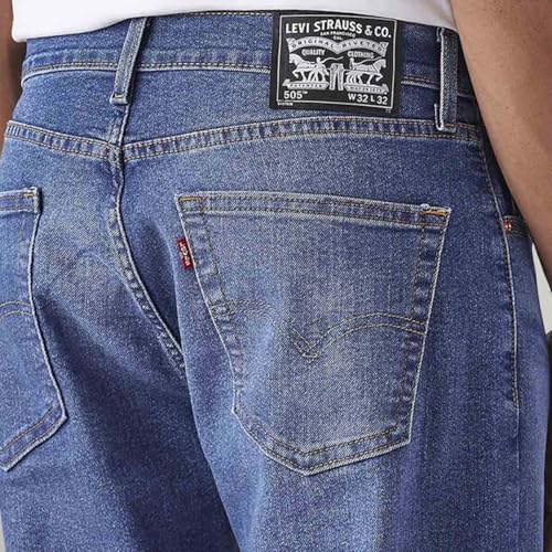 Levi's Men's 505 Mid Indigo Straight Fit Mid Rise Jeans - Image 4