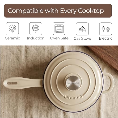 Lifelong Enamel Cast Iron Saucepan