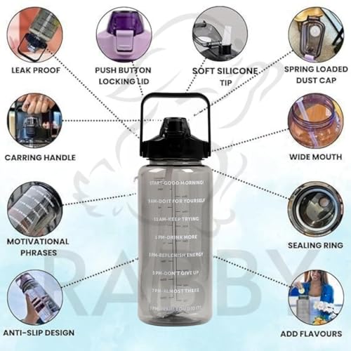 RABBY 2L Motivational Water Bottle