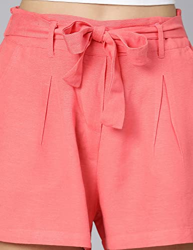 Oxolloxo Women Regular Fit Cotton Solid Casual Coral Shorts - Image 6