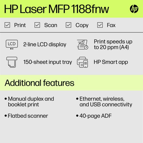 HP Laser MFP 1188fnw, Wireless