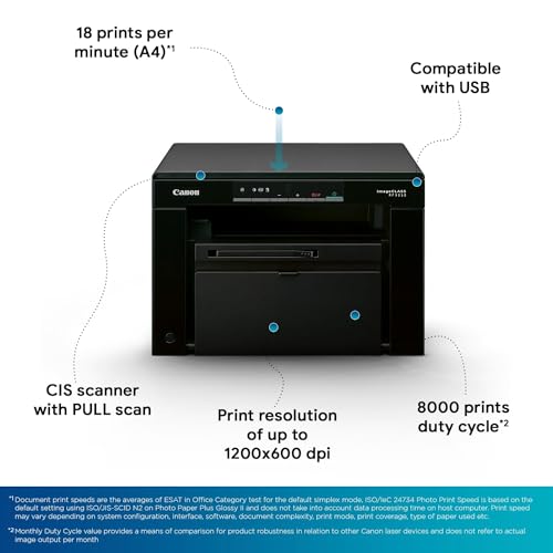 Canon MF3010 Digital Multifunction Laser Printer, Black, Standard - Image 5