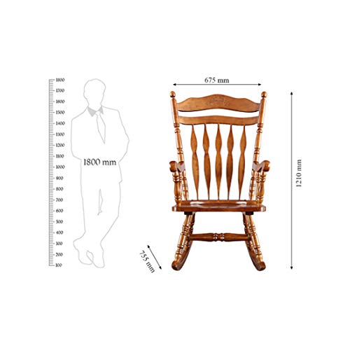 Hometown Darwin Solid Wood Rocking Chair in Walnut Colour - Image 3