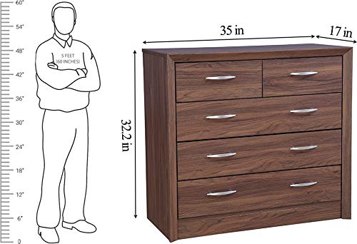 Hometown Engineered Wood Stark Chest of Drawer (Walnut) - Image 3