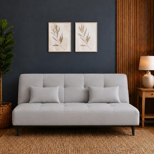 Centuary EasyFlip Sofa Cum Bed, 3-in-1 Sofa,Recliner & Double Bed,Grey Mist