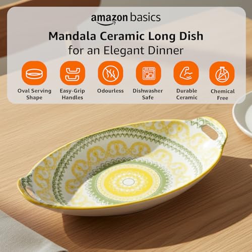 Amazon Basics Ceramic Serving Platter