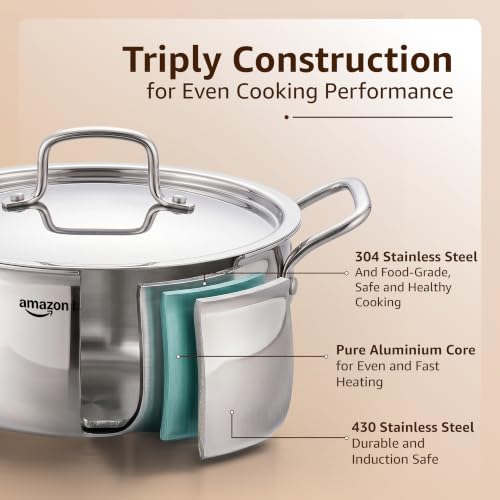 Amazon Basics Triply Stainless Steel
