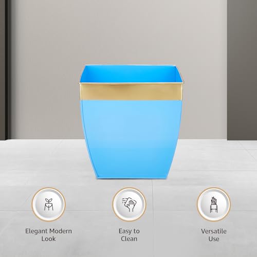 Amazon Basics Metal Planters | for Indoor Outdoor Décor (Blue) - Image 3