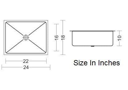 ARQUIN Kitchen Sink 24X18X9 Inch