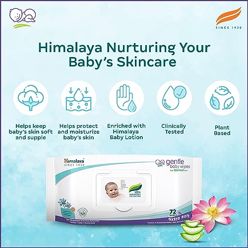 Himalaya Gentle Baby Wipes, 72 Wipes,White - Image 4