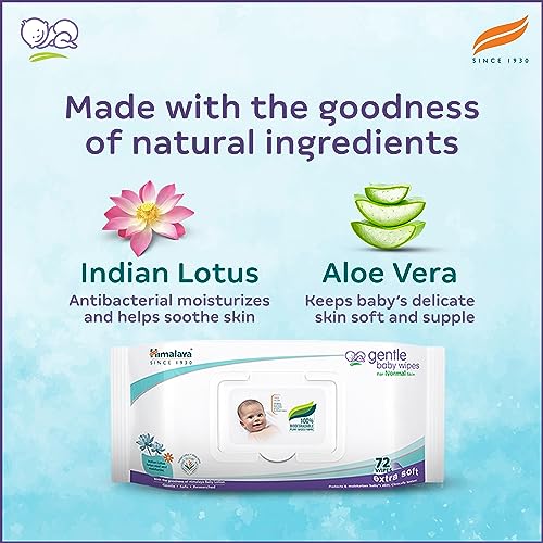 Himalaya Gentle Baby Wipes, 72 Wipes,White - Image 5