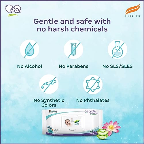 Himalaya Gentle Baby Wipes, 72 Wipes,White - Image 7