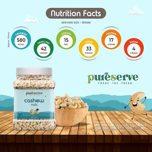 Pureserve Premium Whole Cashews 1Kg