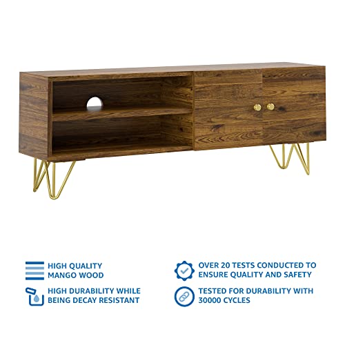 Amazon Brand - Solimo Naze Solid Mango Wood TV Unit (Natural Finish) - Image 3