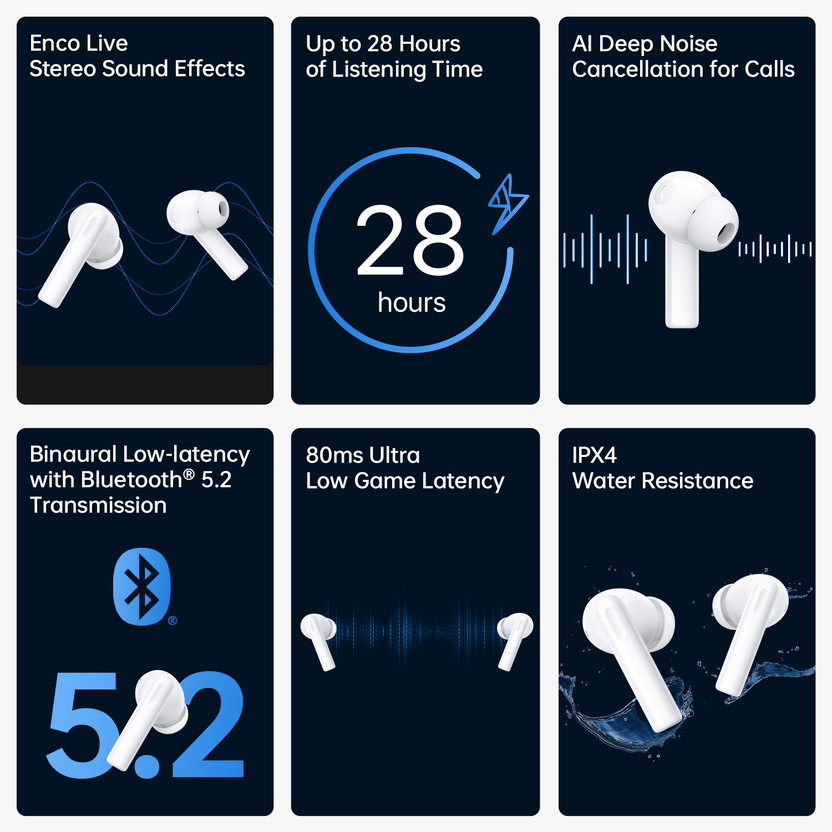 OPPO Enco Air2i Bluetooth Headset (Moonlight, True Wireless) - Image 2