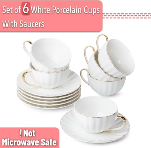White Tea Cups and Saucers