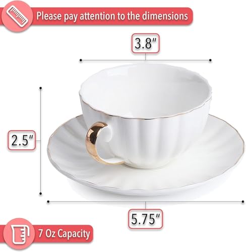 White Tea Cups and Saucers