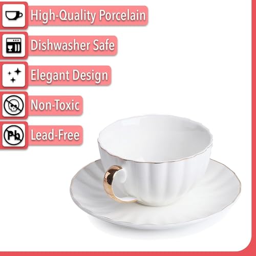 White Tea Cups and Saucers