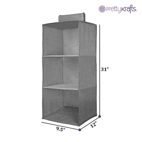 PrettyKrafts 3-Shelf Hanging Wardrobe Organiser