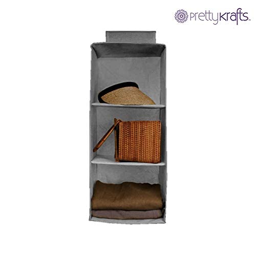 PrettyKrafts 3-Shelf Hanging Wardrobe Organiser