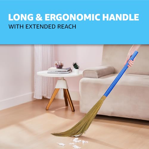 Amazon Brand - Presto! Floor Grass Broom | Pack of 1, Blue - Image 2