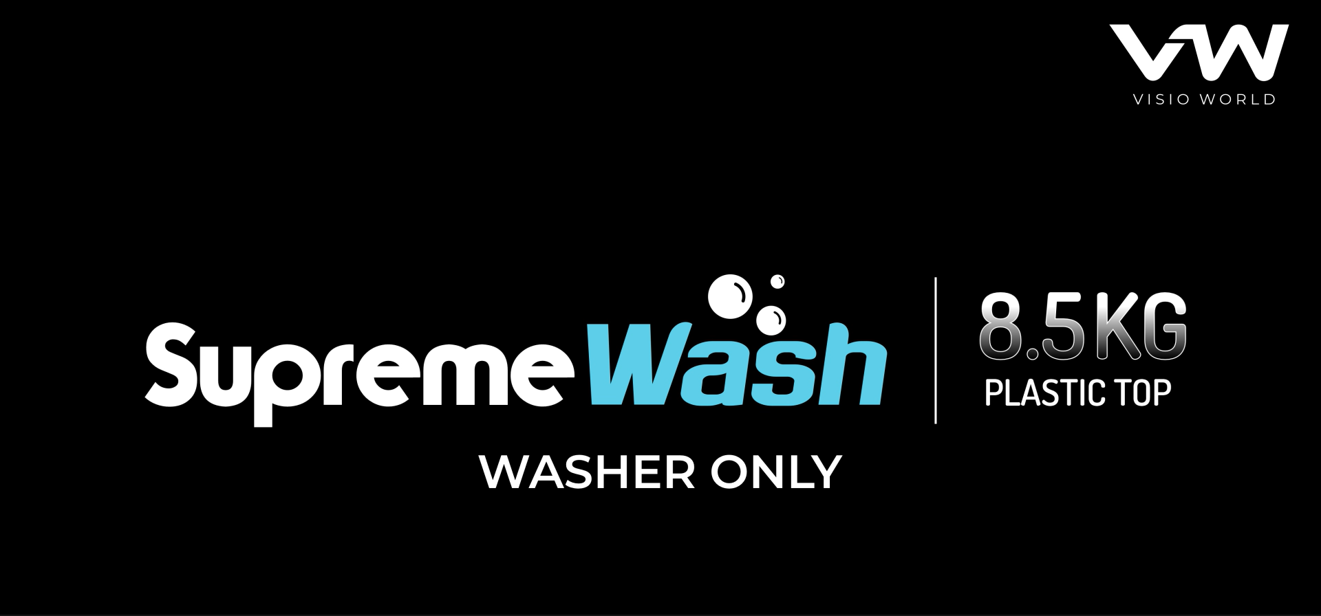 VW 8.5 kg Top Load Washer Only (V8 SupremWash) (Black/Grey) - Image 2
