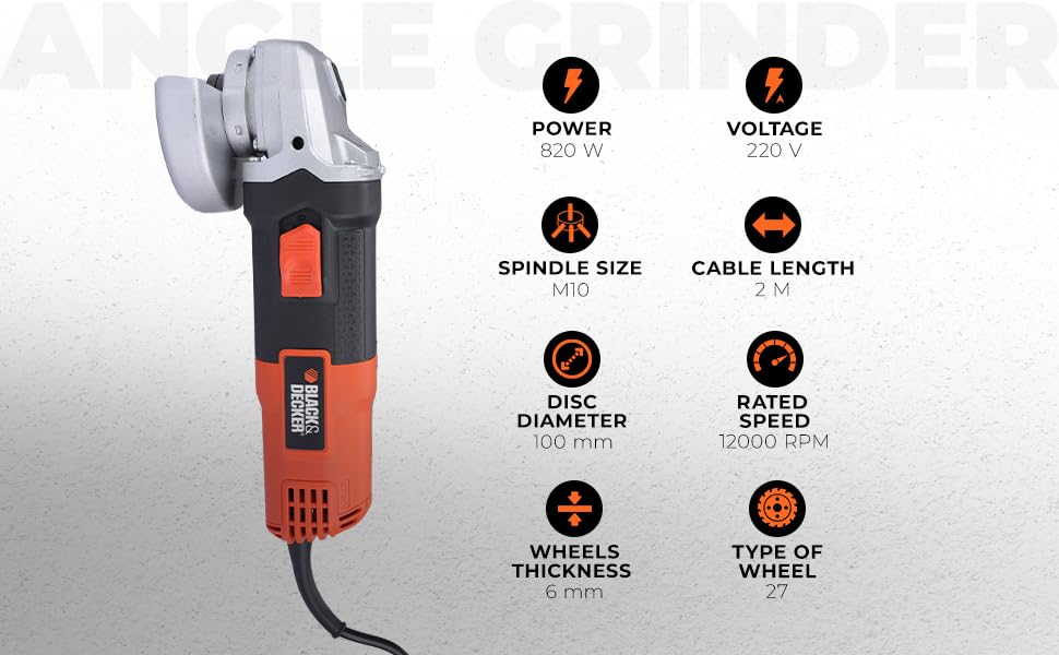 BLACK+DECKER G720R-IN,820 Watts, 4 inch