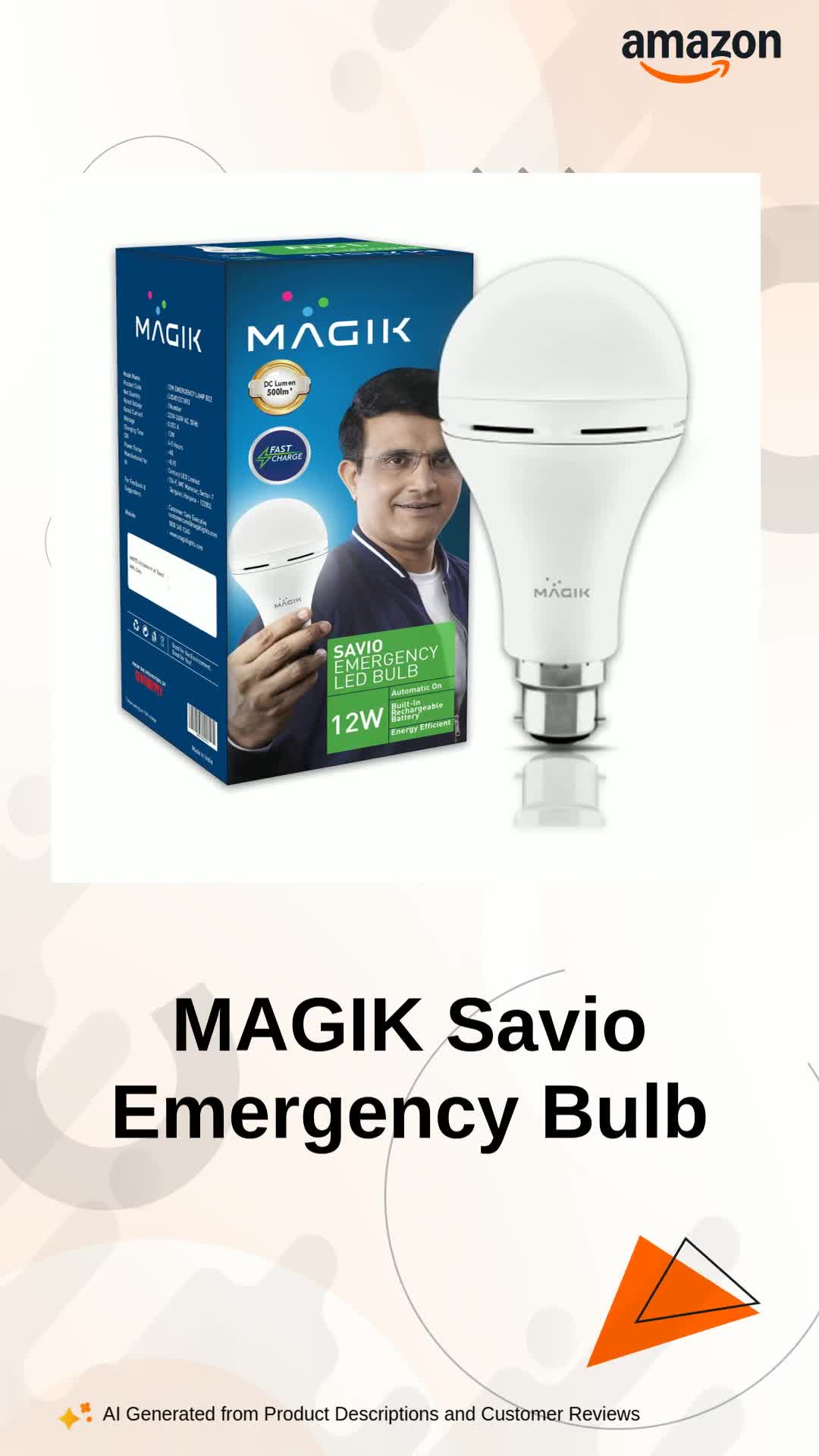 MAGIK Savio 12W LED Rechargeable