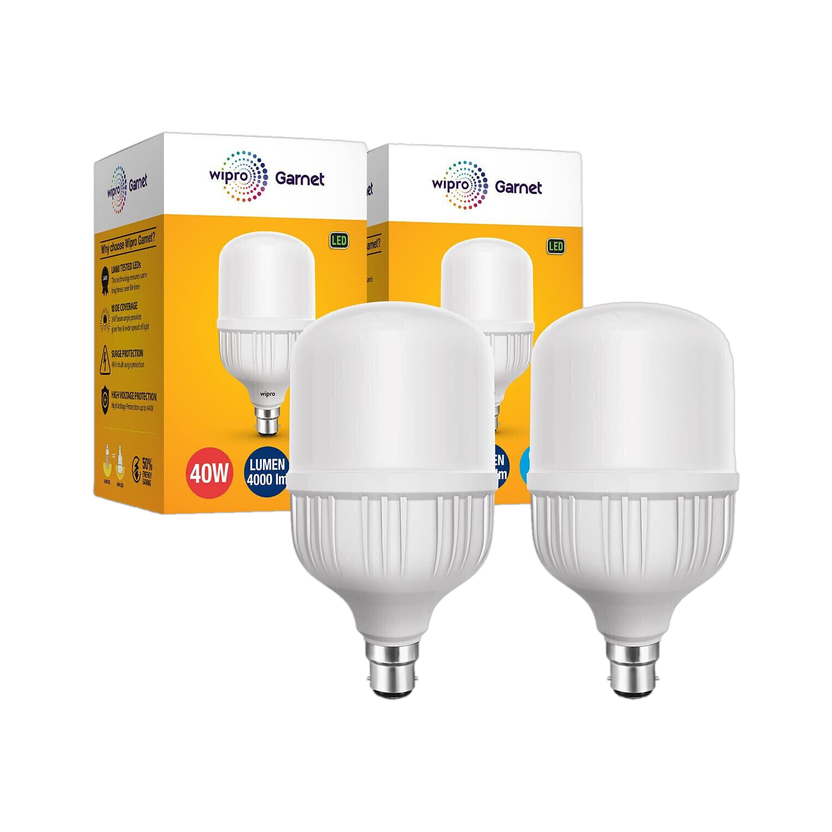 WIPRO 40 W Basic Standard B22 LED Bulb (White, Pack of 2)
