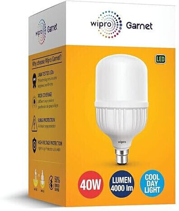 WIPRO 40 W Basic Standard B22 LED Bulb (White, Pack of 2) - Image 3