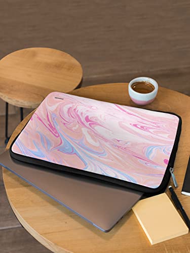 Marble Petal Pink Printed Laptop Sleeves (13 inch) - Image 3