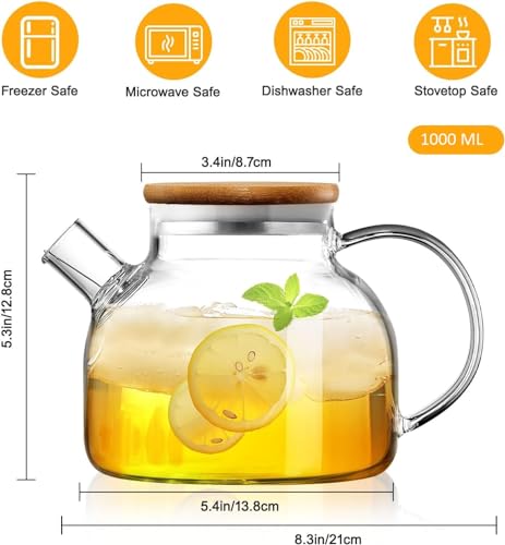 Glass Tea Pot Kettles Stovetop