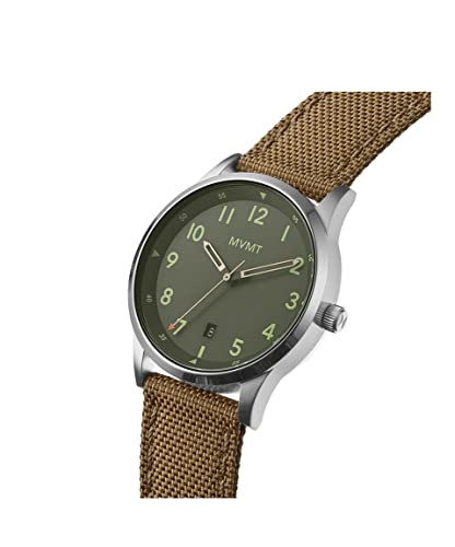 MVMT Mens Analog Green Dial Brown Band Leather Watch - Image 3