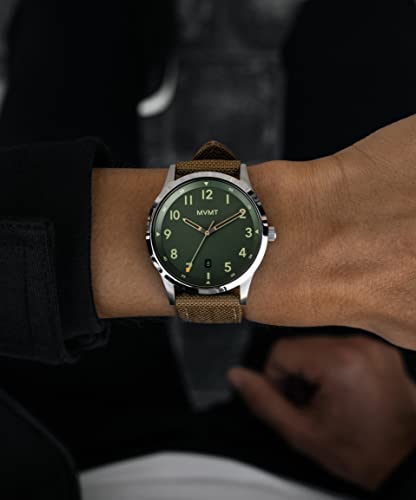 MVMT Mens Analog Green Dial Brown Band Leather Watch - Image 5
