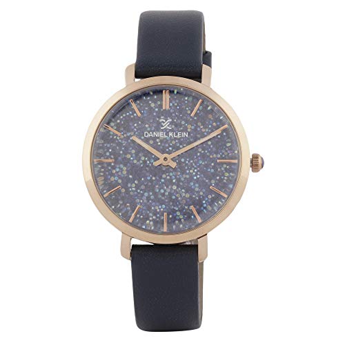 Daniel Klein Leather Analog Blue Dial Women's Watch-DK.1.12512-7