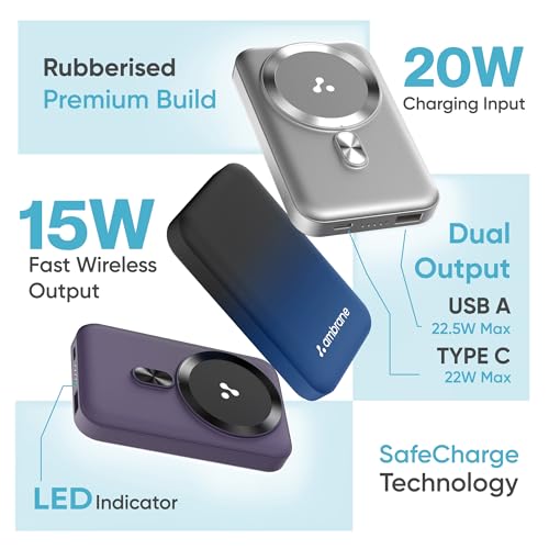 Ambrane Magsafe Wireless 10000Mah Fast
