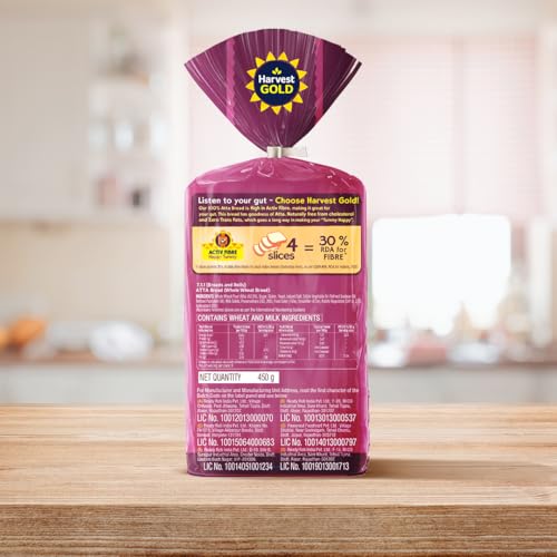 Harvest Gold 100% Atta Whole Wheat Zero Maida Breakfast Bread, 450 g - Image 2