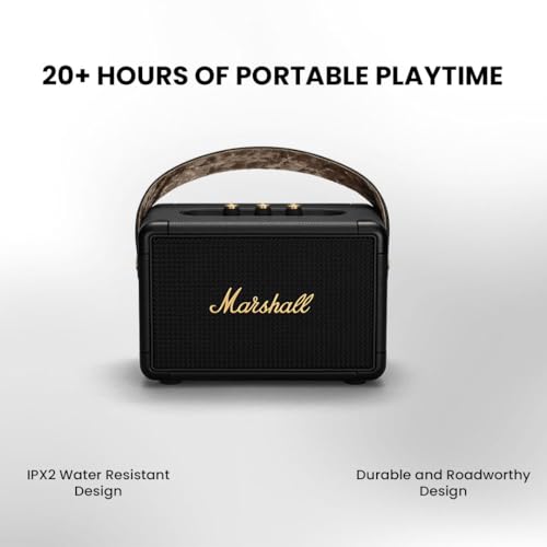 Marshall Kilburn II 36W Portable Bluetooth Speaker - Black & Brass - Image 3